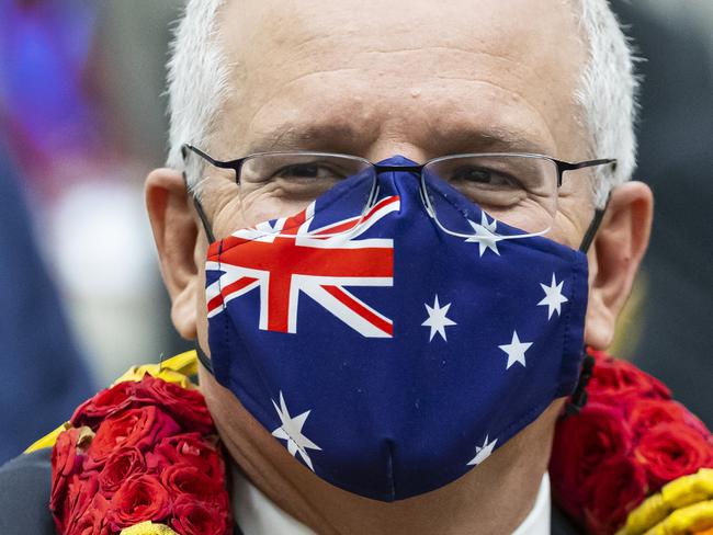 MELBOURNE, AUSTRALIA - NewsWire Photos November 12, 2021:  Prime Minister Scott Morrison is seen during a visit to an Australian Indian Community Centre in Rowville, Melbourne, Victoria. Picture: NCA NewsWire / Daniel Pockett