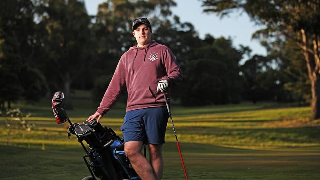 Golfer Harrison Doyle of West Hobart at the Rosny Park public golf course as the golf course has an uncertain future. Picture: Zak Simmonds