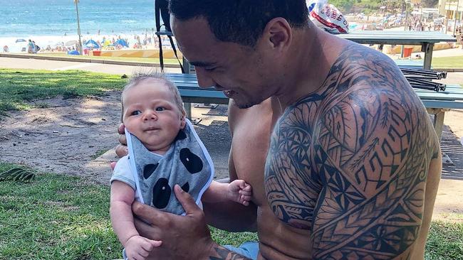 Frizell and the little one that almost ruined Origin. Image: Instagram.