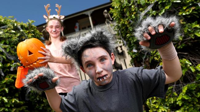 Laura and Angus are excited for some trick or treating this Halloween. Picture: Peter Wallis