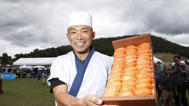 Owner of Masaaki's Sushi in Geeveston, Masaaki Koyama. Picture: ZAK SIMMONDS