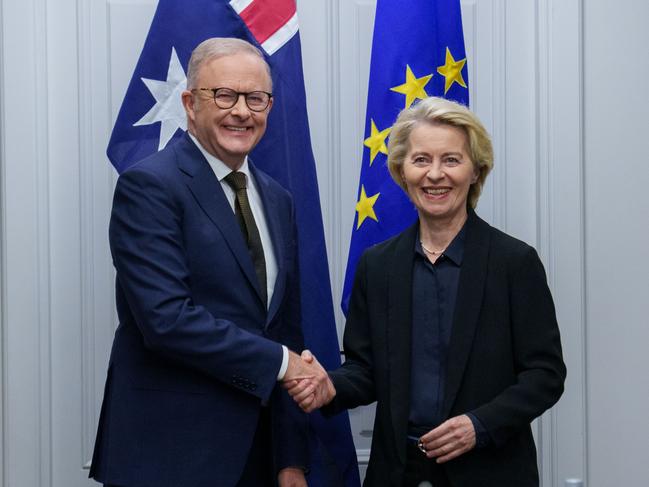 Anthony Albanese and Ursula von der Leyen in Rome. Picture: Supplied.