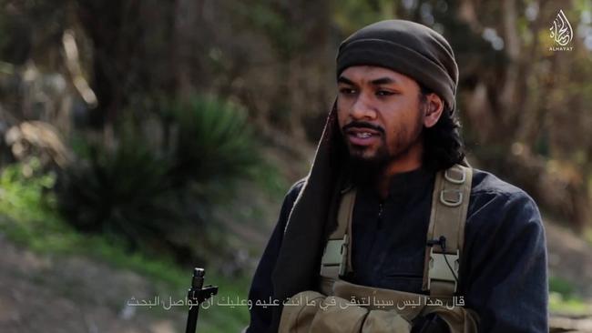 Former Melbourne man Neil Prakash in an Islamic State propaganda video.