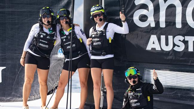 The Australian crew at the America's Cup. Picture: Supplied: Nic Douiglass @sailorgirlhq