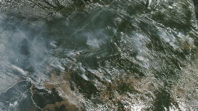 A satellite image show several fires burning in the Brazilian Amazon forest. Picture: NASA