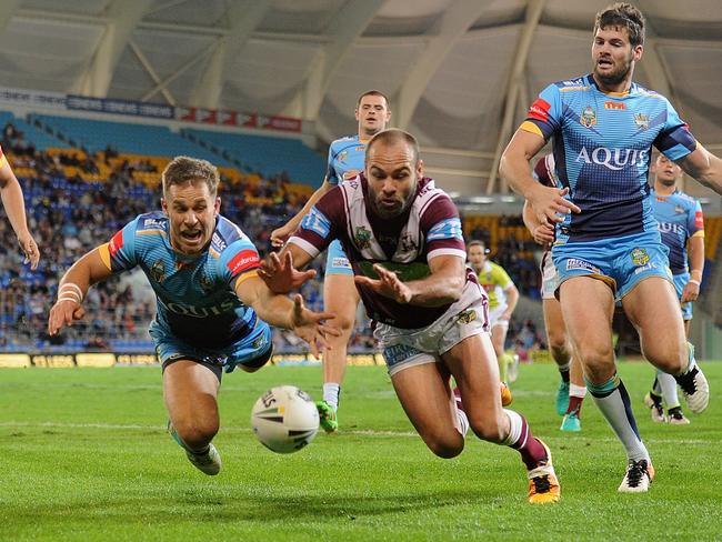 Stewart scores against the Titans last year.