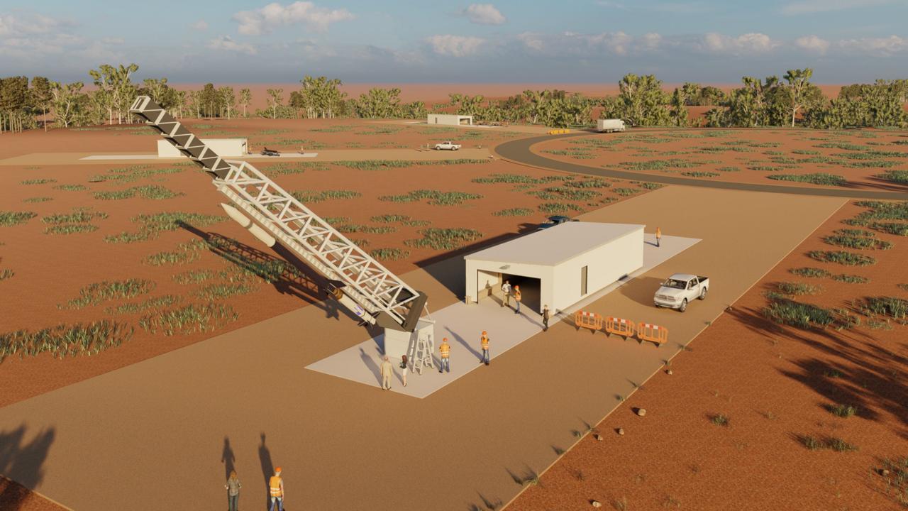 COUNTDOWN to liftoff - Artist impression of NASA’s launch pad in Arnhem land. Picture: ASC ESA Gabbert Design