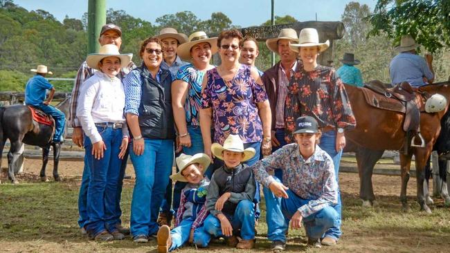 CLIVE'S CLAN: Clive Wallace's family at the 2019 Mount Perry Show campdraft. Picture: Felicity Ripper