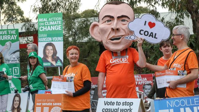 Getup campaigners on federal election day last May. Picture: AAP