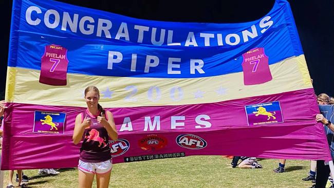Piper Phelan played her 200th game for Palm Beach Currumbin.
