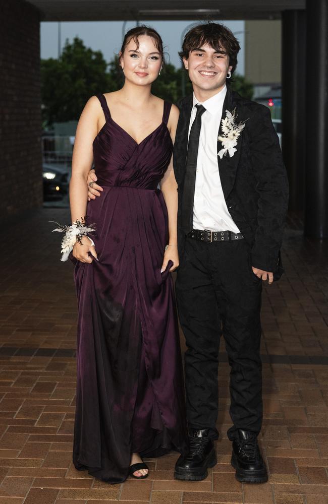 Paige Bennett partners Fletcher Irwin to the Toowoomba Grammar School formal at Rumours International, Wednesday, November 13, 2024. Picture: Kevin Farmer