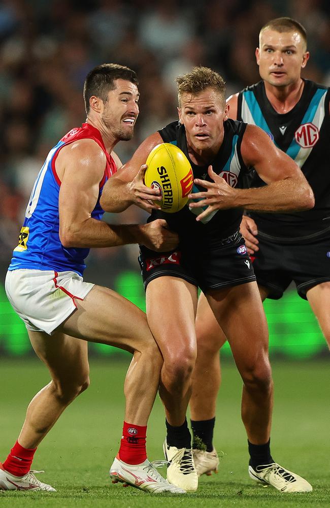 Dan Houston in action against Melbourne. Picture: Sarah Reed/AFL Photos