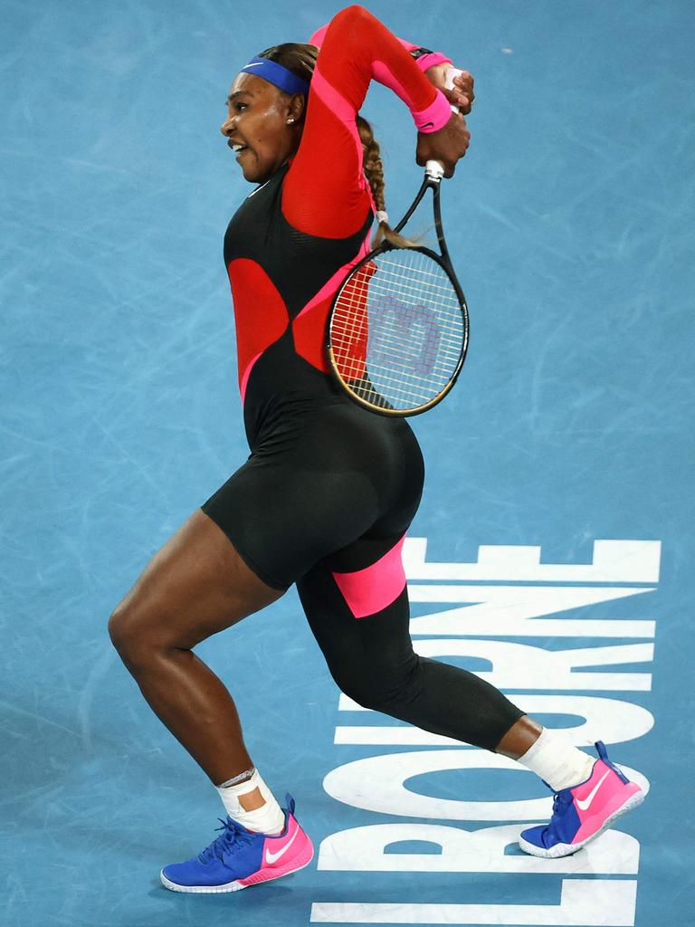 Serena Williams in her bodysuit.