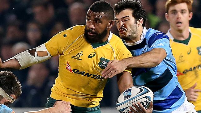 BORDEAUX, FRANCE - NOVEMBER 24: Marika Koroibete of Australia in action during the Test match between Barbarians and Australia on November 24, 2016 in Bordeaux, France. (Photo by Romain Perrocheau/Getty Images)