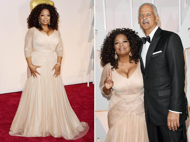 Stedman Graham and Oprah Winfrey at the Oscars 2015 red carpet. Picture: Getty