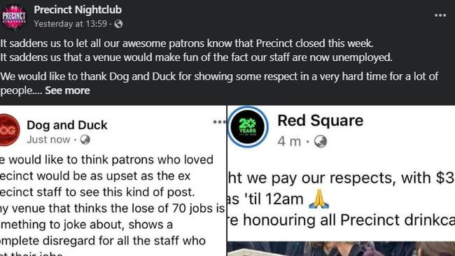 The Precinct Nightclub informed its patrons of its closure in a post to social media on Saturday.