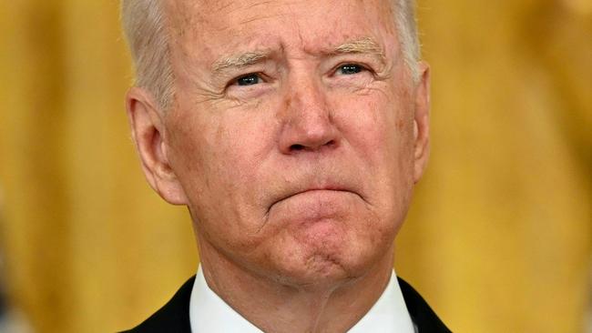 Joe Biden speaking about Afghanistan at the White House yesterday. Picture: Brendan Smialowski/AFP