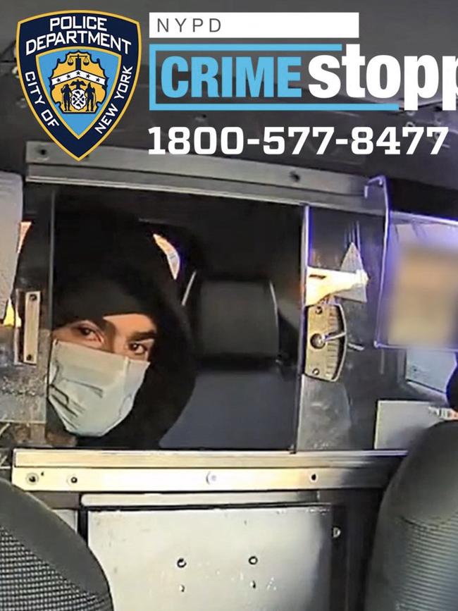 A photo the NYPD sent out widely as they worked every CCTV camera to locate and arrest him. Picture: Supplied