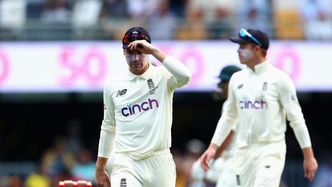 Rory Burns after dropping David Warner in the slips. Picture: Chris Hyde/Getty Images