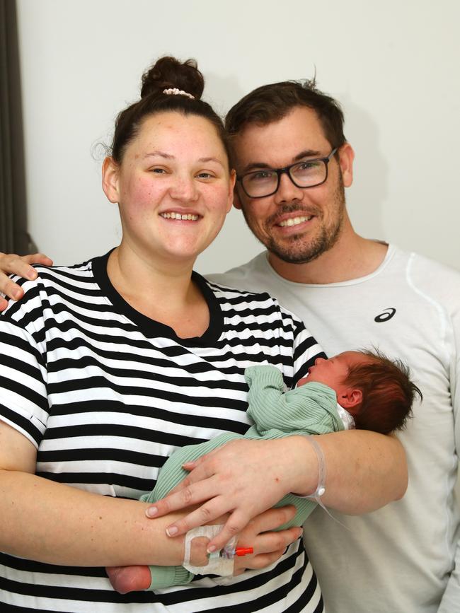 Onyx Michael Rediger with partents Shanae and Brock of Colac. Born 20.3.25 weighing 3660g. Picture: Alison Wynd