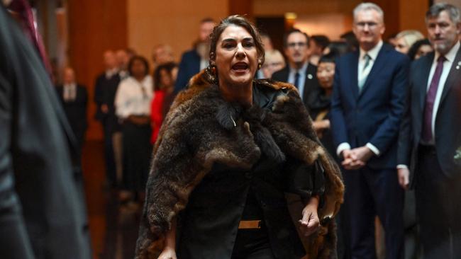 Senator Lidia Thorpe heckles King Charles III during the ceremonial welcome and Parliamentary reception.