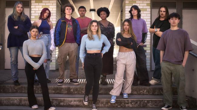 Young Aussies speaking out about the effect vaping on their lives are (from left) Jade, 20, Aderline, 24, Annebel, 20, Croz, 18, Sio, 19, Rachel, 23, Joy, 19, Amber, 25, Kate, 20, Keegan, 18, and Ethan, 18. Picture: Uncloud