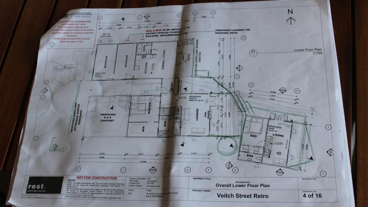 Approved plans for Lettie Pope's rebuild. Picture: Tom McGann