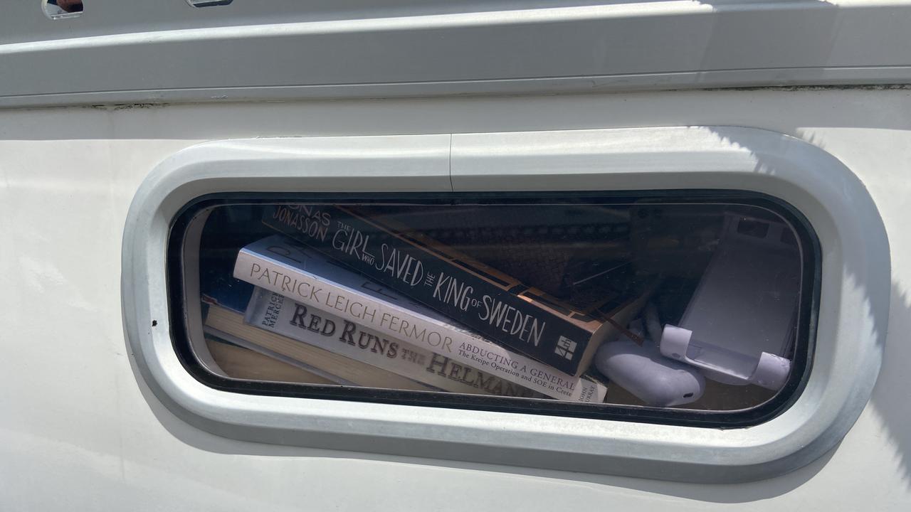 Belongings on board the man’s boat. Picture: Kirra Grimes