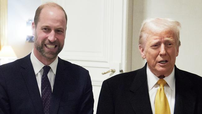 PARIS, FRANCE - DECEMBER 07: President-Elect Donald Trump meets with Prince William at the Embassy of the United Kingdom's Residence on December 7, 2024 in Paris, France. Donald Trump was among the wave of foreign dignitaries descending on Paris this weekend to attend a reopening ceremony at Notre-Dame Cathedral, more than five years after it was damaged in a major fire. (Photo by Oleg Nikishin/Getty Images)