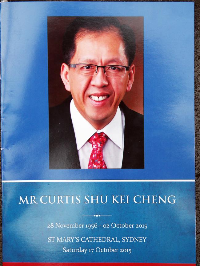 The booklet for Curtis Cheng’s funeral.