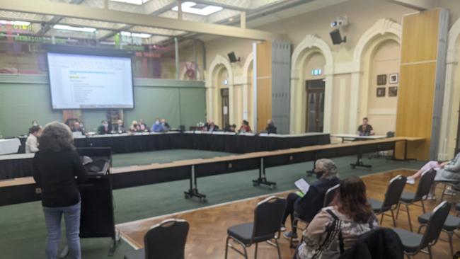 A barrier has been placed between the public and City of Yarra councillors at Richmond Town Hall.