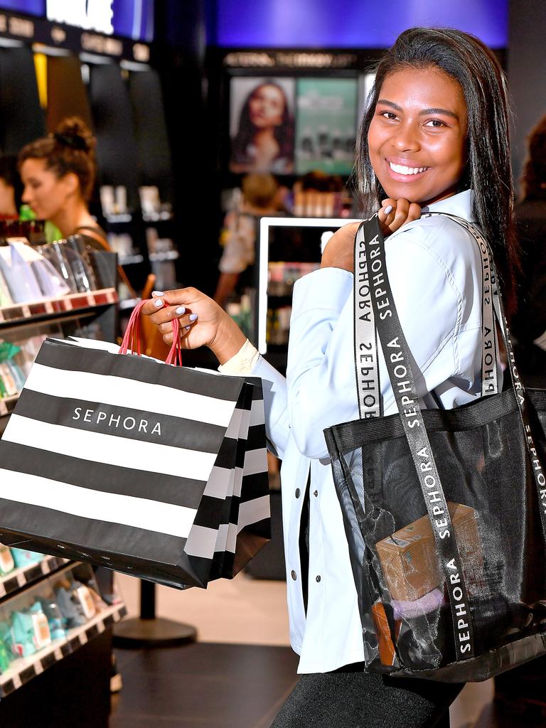 Nathalie Oliveira at the opening of Sephora Indooroopilly. Picture: John Gass