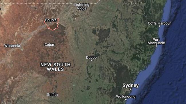 The crash happened near Bourke on the morning of February 10, 2024. Picture: Google Maps