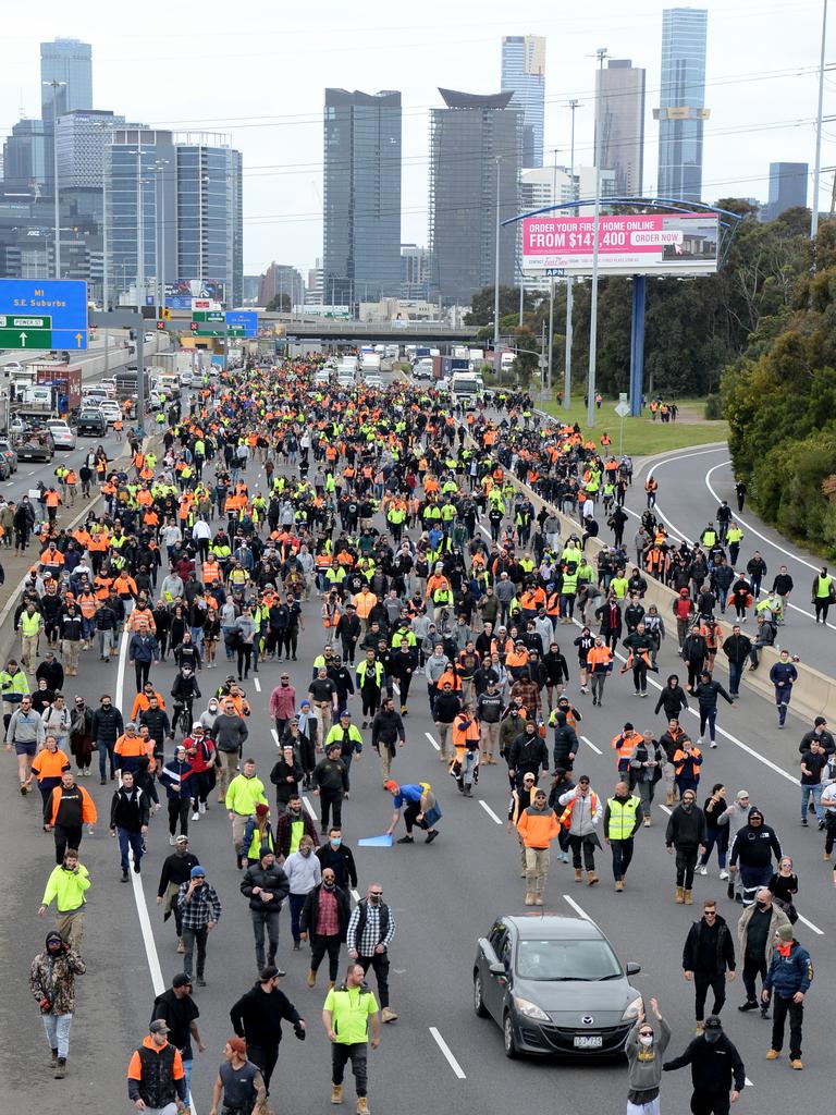 TV crews can continue filming the unprecedented protests. Picture: NCA NewsWire