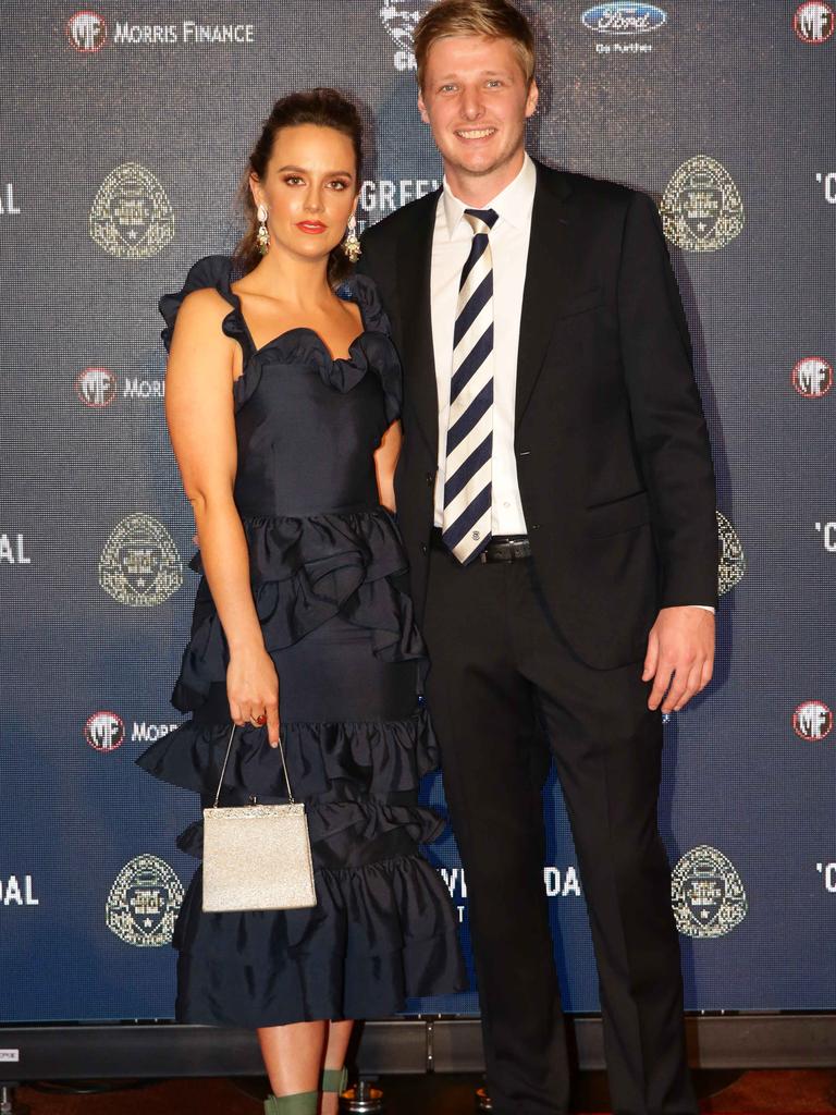 George Horlin-Smith and Holly Mayo. Carji Greeves red carpet arrivals. Picture: Peter Ristevski