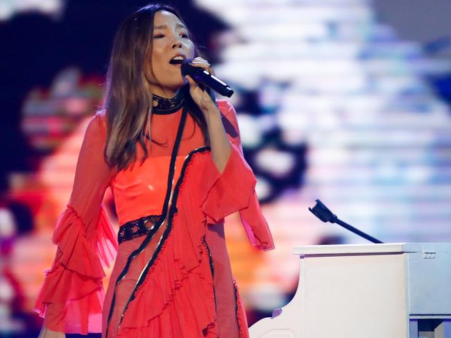 Eurovision 2016 runner up Dami Im performs during the 2020 Eurovision. Picture: AAP