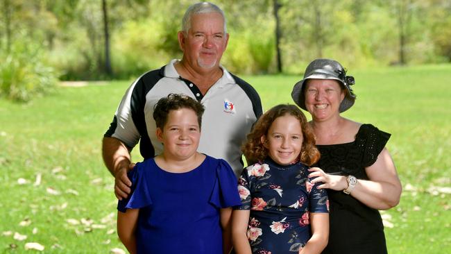 Townsville couple Brett and Peta Hearn with twins Bethany and Izabella, 11, have a special reason to support Sweetheart's Day this Valentine's Day with Izabella diagnosed while still in the womb with congenital heart disease. Picture: Evan Morgan