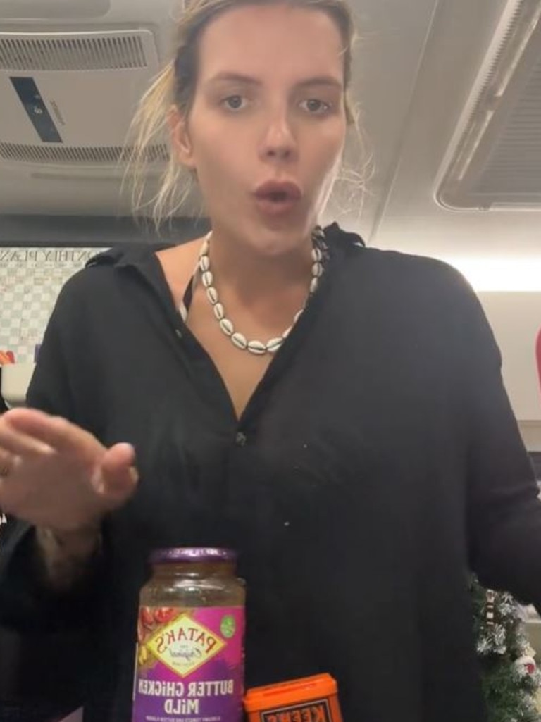 TikTok user Lani Hyde ‘had to line up behind the lady that was eyeballing me’ at Coles. Picture: TikTok