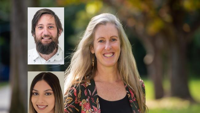 Coffs Coast Advocate journalists Tim Jarrett and Jasmine Minhas and editor Janine Watson.