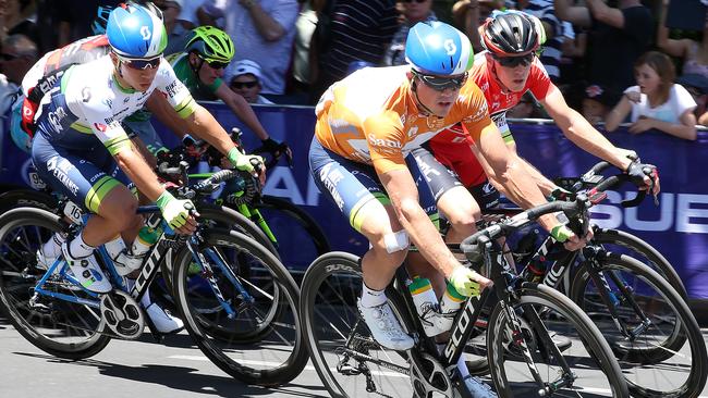 Simon Germans in Stage 6 action on his way to overall victory at the 2016 Tour Down Under. The dates for the 2017 event have been announced. Picture: Sarah Reed.