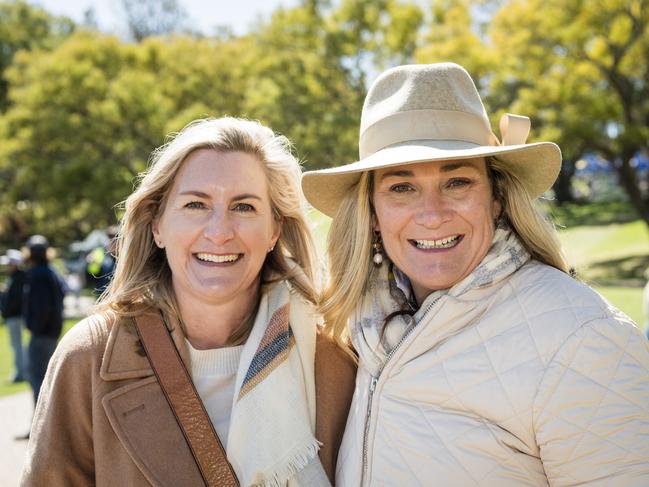 Nikki Marsden (left) and Linda Brimblecombe at Grammar Downlands Day at Toowoomba Grammar School, Saturday, August 19, 2023. Picture: Kevin Farmer