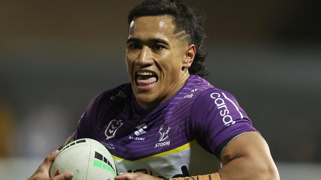 Sualauvi Faalogo of the Melbourne Storm. Picture: Getty Images