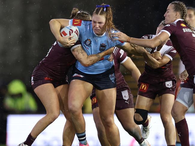 Canberra’s Grace Kemp representing the Blues. Picture: Cameron Spencer/Getty Images