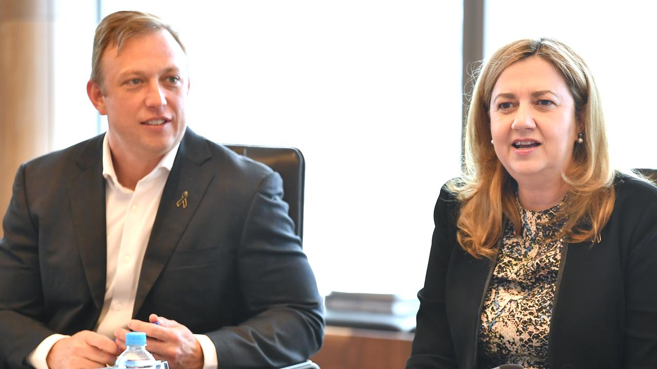 Deputy Premier Steven Miles and Premier Annastacia Palaszczuk at the pre-housing summit roundtable last week. Picture: NCA NewsWire/John Gass