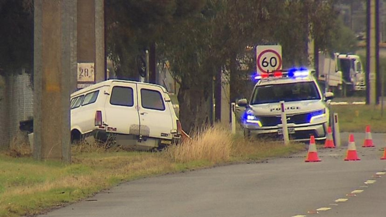 A 71-year-old man died after his car hit a Stobie pole in Adelaide’s north. Picture: 7NEWS