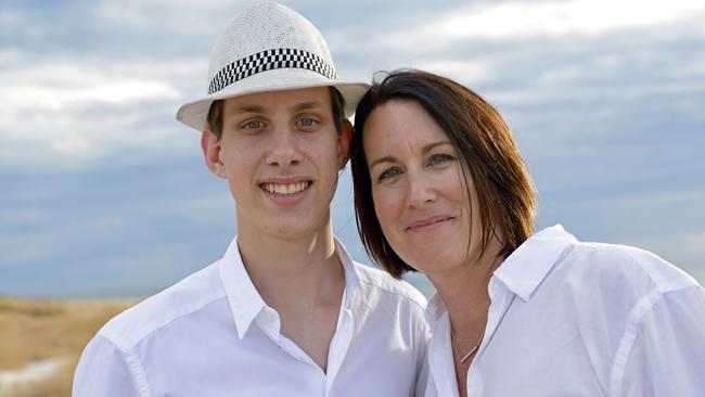 Flinders Independent candidate Liz Habermann with her late son Rhys. Picture: Supplied