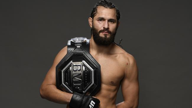 Jorge Masvidal shows off the BMF title. Picture: Zuffa LLC/Getty Images