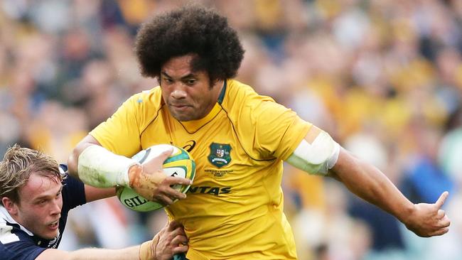 Tatafu Polota-Nau on the charge for the Wallabies.