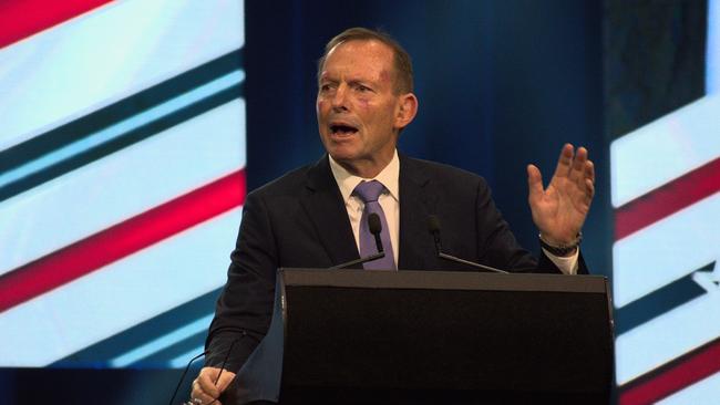 Former prime minister Tony Abbott speaks at CPAC 2023 Sydney. Picture: Noah Yim / The Australian