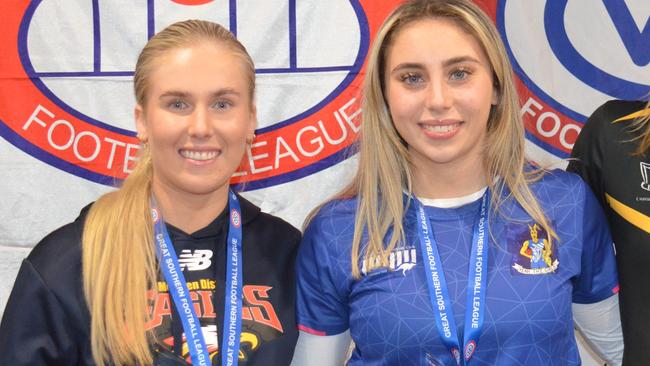 Great Southern FL A Grade best and fairest Layla Rogers (left). Picture: Great Southern Football League